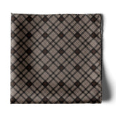 THE UMBER BROWN PLAID SILK POCKET SQUARE